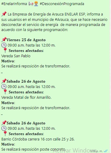  #EnelarInforma #Desconexión Programada