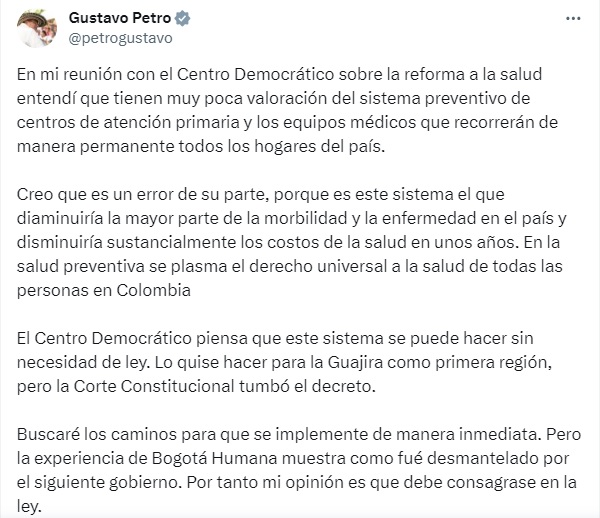  Presidente Petro Detalla Desafíos y Acuerdos Tras Reunión con el Centro Democrático sobre Reforma a la Salud